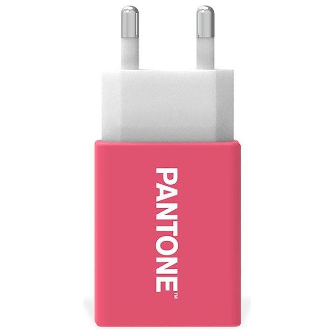 Pantone Caricabatterie da Rete con Porta Usb 2A Carica Rapida Rosa