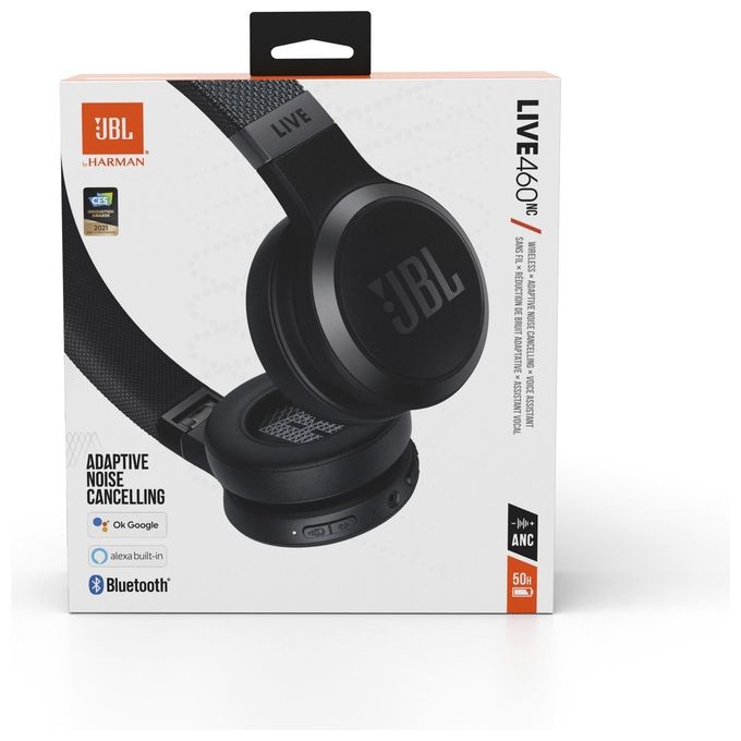 JBL JBLLIVE460NCBLK LIVE 460NC Cuffie a Padiglione Wireless Bluetooth Noise Cancelling 50h Autonomia colore Nero
