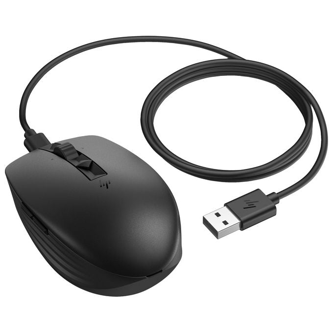 HP 6E6F2AA#ABB Mouse Silenzioso Ricaricabile 710 Wireless RF + Bluetooth 3000 DPI 7 Tasti Programmabili USB-C colore Nero