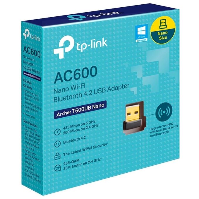 Tp-Link Adattatore AC600 Nano Wi-Fi Bluetooth Usb Adapter