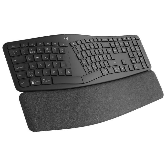 Logitech ERGO K860 Tastiera Ergonomica Wireless Split QWERTY Layout Italiano Bluetooth 2.4 GHz Supporto Polsi colore Grafite