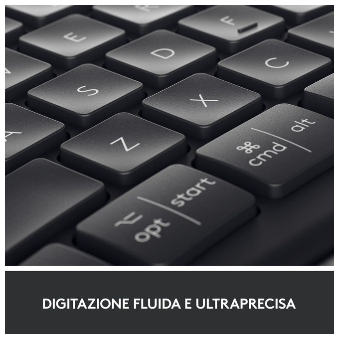 Logitech ERGO K860 Tastiera Ergonomica Wireless Split QWERTY Layout Italiano Bluetooth 2.4 GHz Supporto Polsi colore Grafite