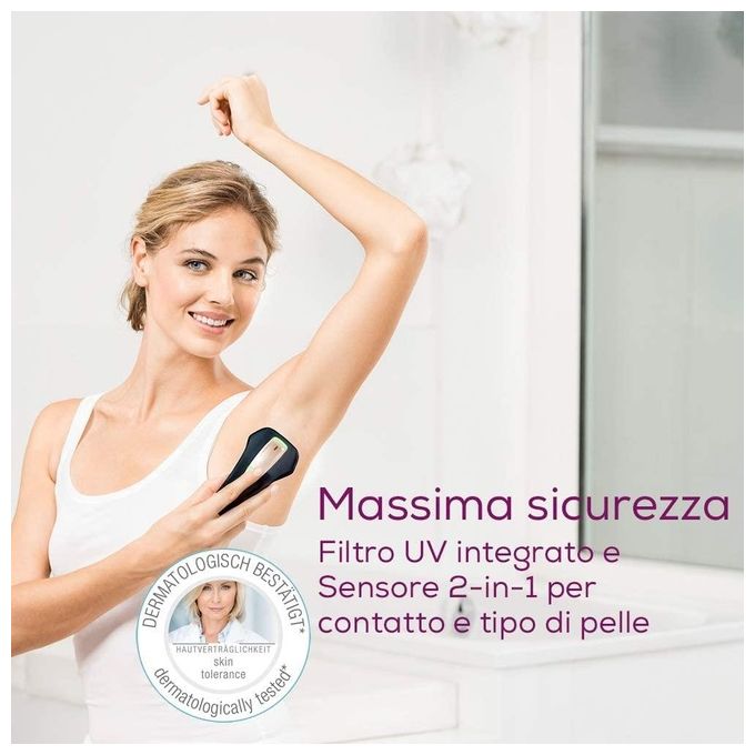 Beurer IPL58P Pure Skin Pro Epilatore a Luce Pulsata IPL 600000 Impulsi 3 Livelli Intensita' Sensore Pelle Filtro UV colore Nero