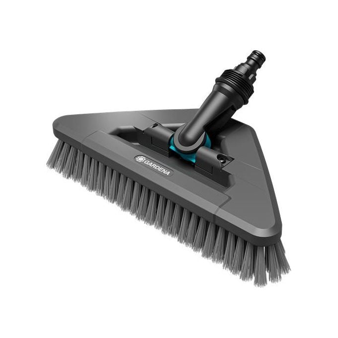 Gardena 18812-20 Cleansystem Spazzolone Soft Flex con Setole Morbide per Superfici Delicate Testina Triangolare Girevole 360° Compatibile con Manico Cleansystem colore Nero