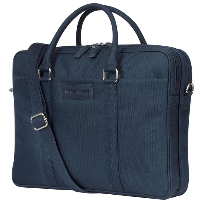Dbramante1928 BG16PLBU3323 Ginza Borsa Porta Notebook 16'' Ecopelle Poliestere Riciclato 2 Scomparti Tracolla Rimovibile colore Blu