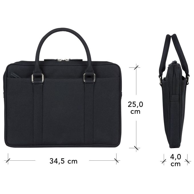 Dbramante1928 XPBG14PLBL3317 Stelvio Borsa per Notebook fino a 14'' con Scomparto Imbottito e Tasche Esterno colore Nero