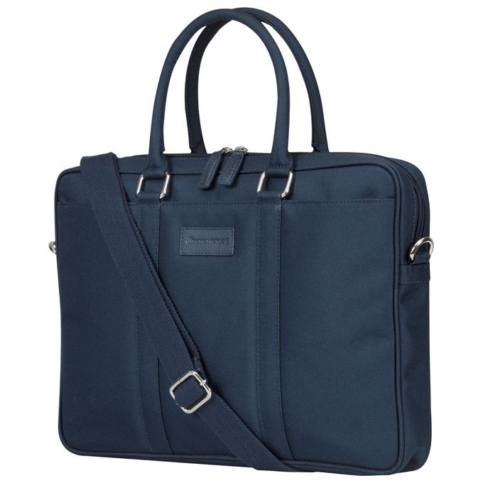 Dbramante1928 BG15PLBU3322 Fifth Avenue Valigetta Ventiquattrore per Laptop 15'' in Nylon Riciclato Blu con Scomparto Imbottito e Tracolla Regolabile colore Blu