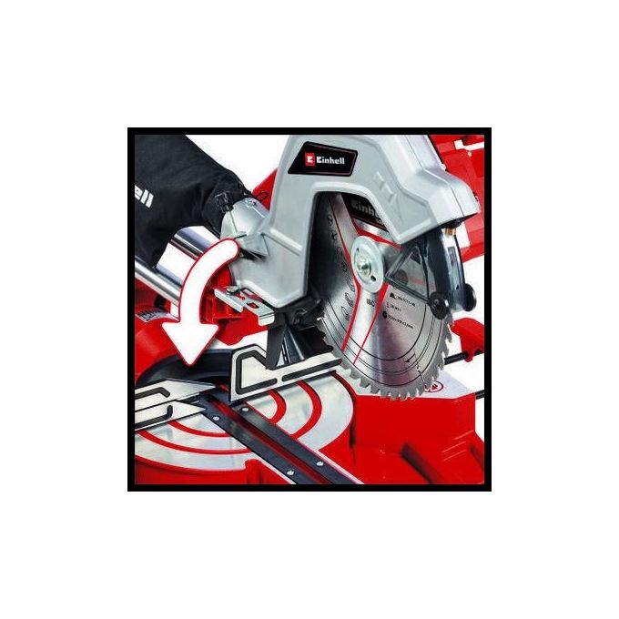 Einhell 4300385 TC-SM 254 Troncatrice Radiale 1900W lama 254mm laser base girevole testa inclinabile colore Rosso