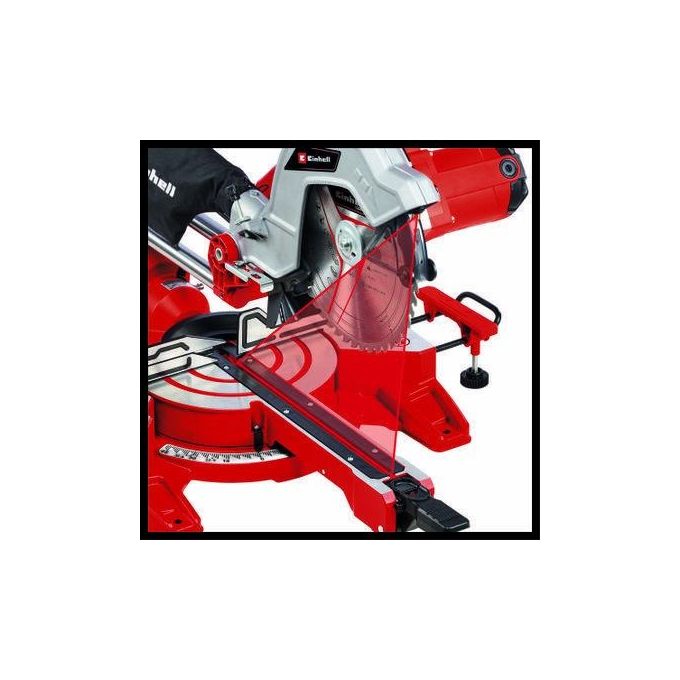 Einhell 4300385 TC-SM 254 Troncatrice Radiale 1900W lama 254mm laser base girevole testa inclinabile colore Rosso