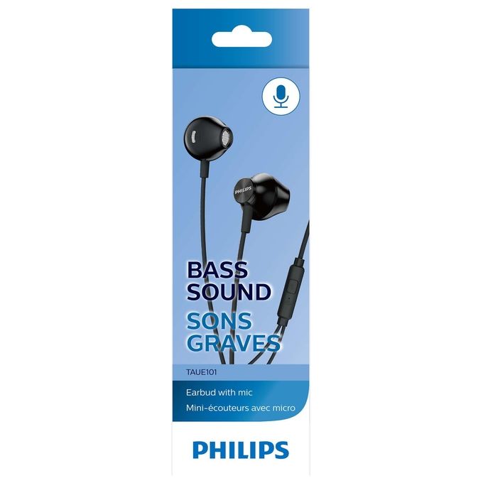 Philips TAUE101BK-00 Auricolari con Microfono a Filo Nero
