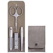 ZWILLING 97444-005-0 TWINOX Set da 4 pezzi per manicure in pelle taupe colore Taupe