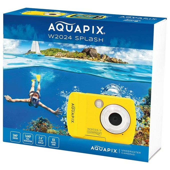 Easypix 10067 Aquapix Fotocamera Subacquea 16 MP HD LCD 2.4'' Zoom 8x colore Giallo