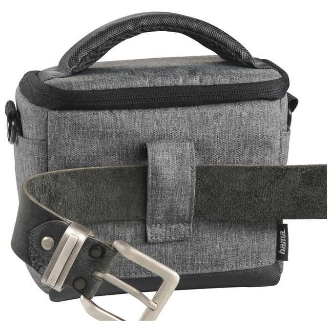 Hama 00121306 Terra Custodia Compatta per Fotocamera in Poliestere Riciclato con Tracolla e Divisore Interno Rimovibile colore Grigio
