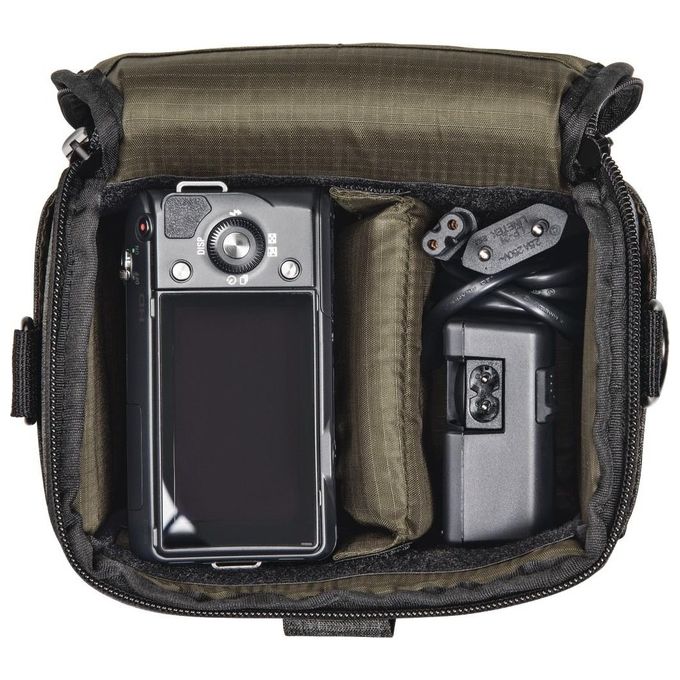 Hama 00121306 Terra Custodia Compatta per Fotocamera in Poliestere Riciclato con Tracolla e Divisore Interno Rimovibile colore Grigio