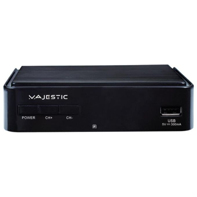 New Majestic DEC-665 HD USB Decoder Digitale Terrestre DVB-T2 HD HEVC HDMI USB 2.0 Scart EPG colore Nero