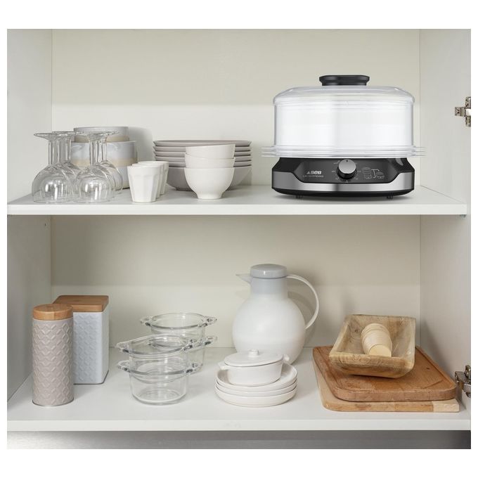 Tefal VC204810 Ultracompact Vaporiera Elettrica 3 Cestelli 9 L 800W Timer 60 min colore Nero