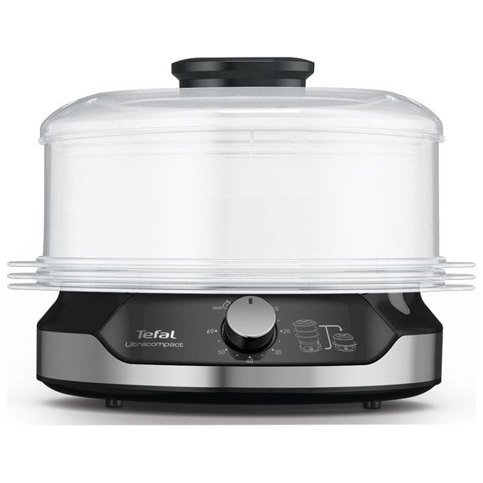 Tefal VC204810 Ultracompact Vaporiera Elettrica 3 Cestelli 9 L 800W Timer 60 min colore Nero