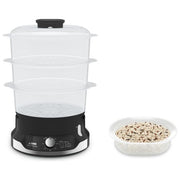 Tefal VC204810 Ultracompact Vaporiera Elettrica 3 Cestelli 9 L 800W Timer 60 min colore Nero