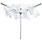 Leifheit 82007 Linomatic 500 Deluxe Cover Stendibiancheria da Esterno 50 m Alluminio Sistema Easy-Lift con Custodia e Boccola