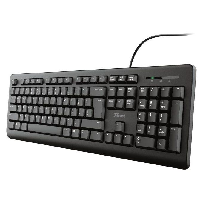 Trust Primo Keyboard Tastiera Integrale con Tasti Silenziosi e Design Resistente al Versamento di Liquidi