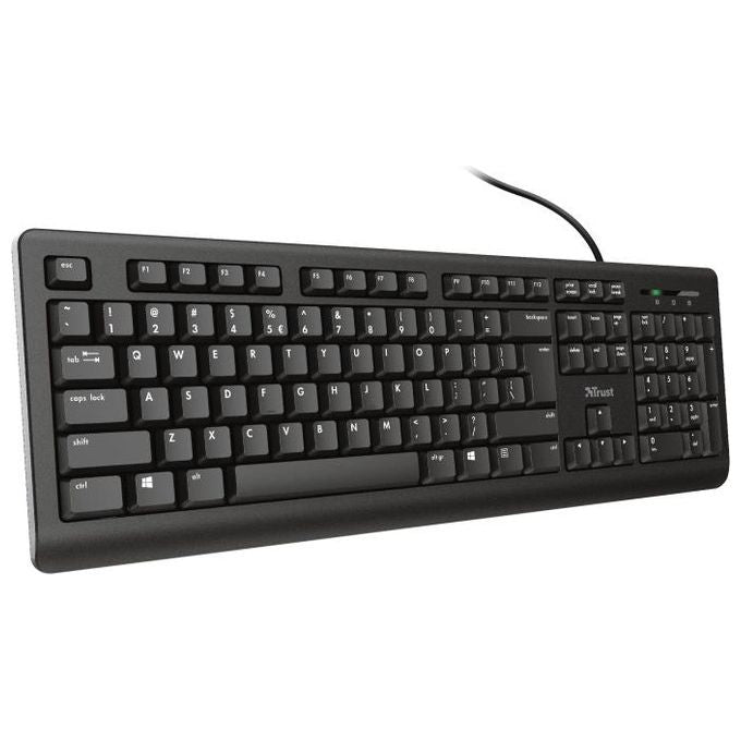 Trust Primo Keyboard Tastiera Integrale con Tasti Silenziosi e Design Resistente al Versamento di Liquidi