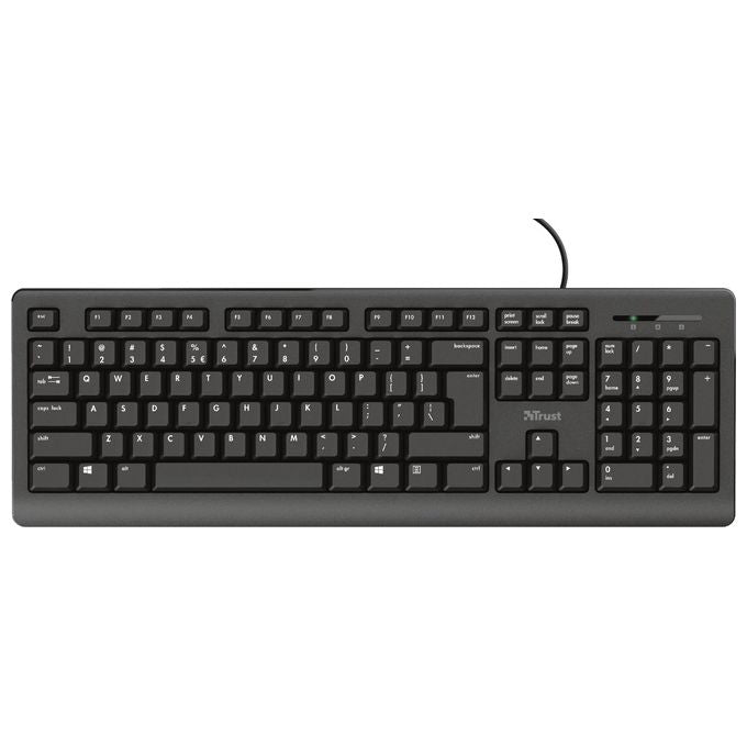 Trust Primo Keyboard Tastiera Integrale con Tasti Silenziosi e Design Resistente al Versamento di Liquidi