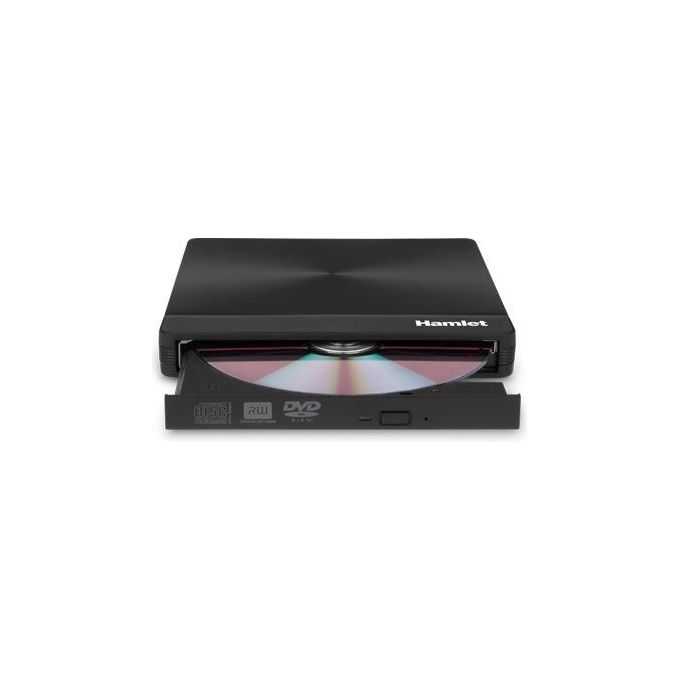 Hamlet XDVDSLIM3AC Masterizzatore DVD Esterno Slim USB Type-C USB-A 3.0 DVD±RW Dual Layer 8.5 GB Plug and Play colore Nero