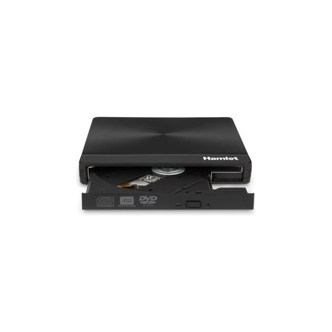 Hamlet XDVDSLIM3AC Masterizzatore DVD Esterno Slim USB Type-C USB-A 3.0 DVD±RW Dual Layer 8.5 GB Plug and Play colore Nero