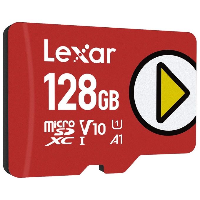 Lexar LMSPLAY128G-BNNNG Play microSDXC 128GB UHS-I U3 V10 A1 Classe 10 velocita' lettura fino a 150MB-s colore Rosso