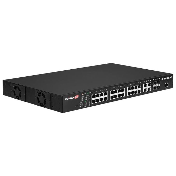 Edimax GS-5424PLC V2 Switch di rete gestito 28 porte Gigabit Ethernet PoE+ 4 porte Combo SFP 1U colore Nero