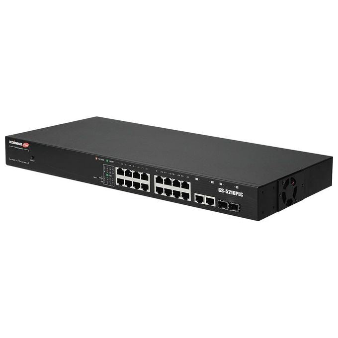 EDiMAX 4717964704252 GS-5216PLC Switch Web Smart 16 Porte Gigabit PoE+ 2 Porte Combo SFP colore Nero