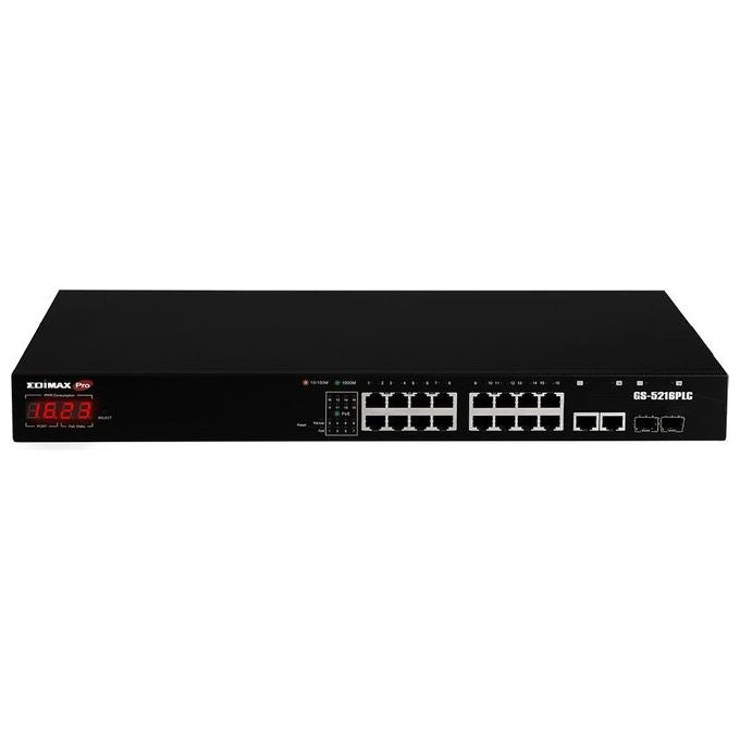EDiMAX 4717964704252 GS-5216PLC Switch Web Smart 16 Porte Gigabit PoE+ 2 Porte Combo SFP colore Nero