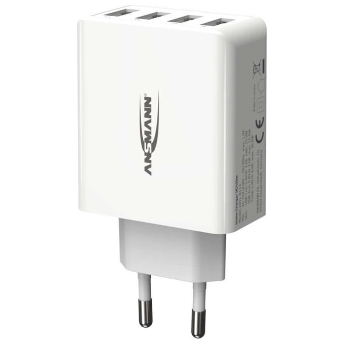 Ansmann Home HC430 Caricatore USB a 4 Porte da 30W 3000mA Bianco