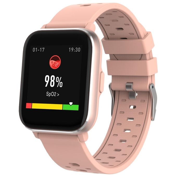 Denver SW-1664ROSE Smartwatch con Display Touch 1,4 Pollici Sensore Battito Cardiaco Saturimetro Termometro IP68 Compatibile iOS e Android colore Rosa