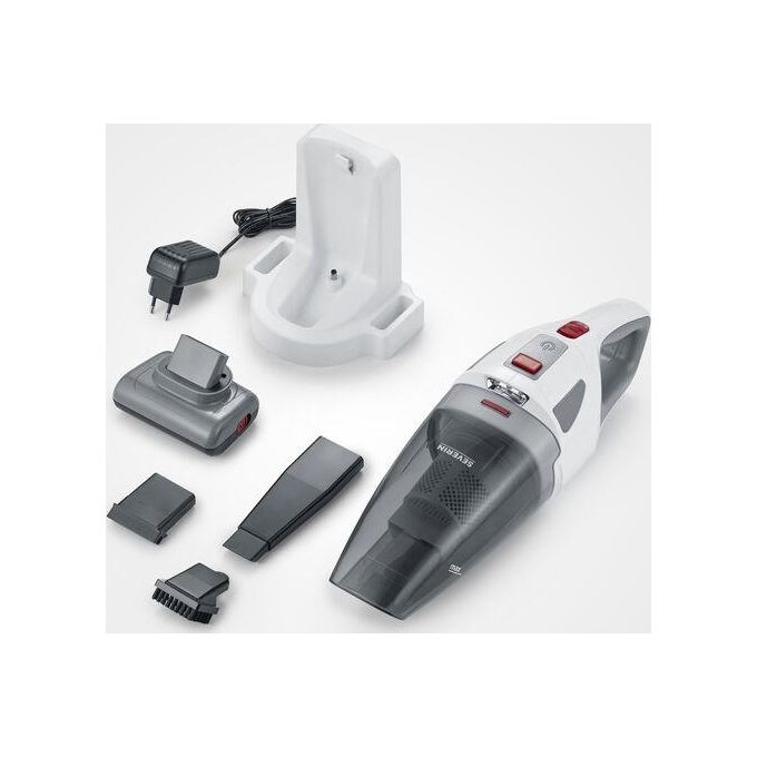 Severin HV 7146 Aspirapolvere Portatile Senza Filo 4 in 1 Secco e Bagnato 0,65 L 120 W 5500 Pa 30 min autonomia colore Grigio Rosso Bianco