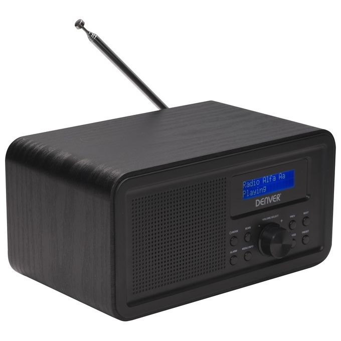 Denver DAB-30BLACK Radio Portatile Digitale DAB DAB+ FM 1 W RMS Display LCD Sveglia colore Nero