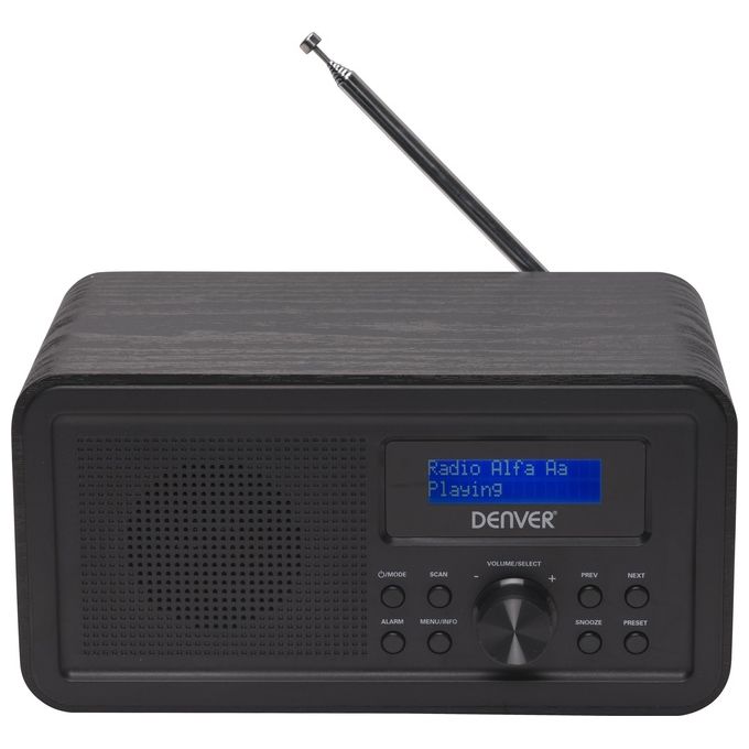 Denver DAB-30BLACK Radio Portatile Digitale DAB DAB+ FM 1 W RMS Display LCD Sveglia colore Nero