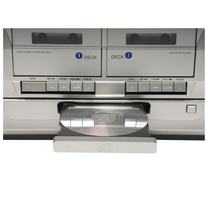 Denver MRD-166 Sistema Stereo Giradischi Lettore CD Doppio Cassette Radio DAB+ FM USB SD 4W colore Nero