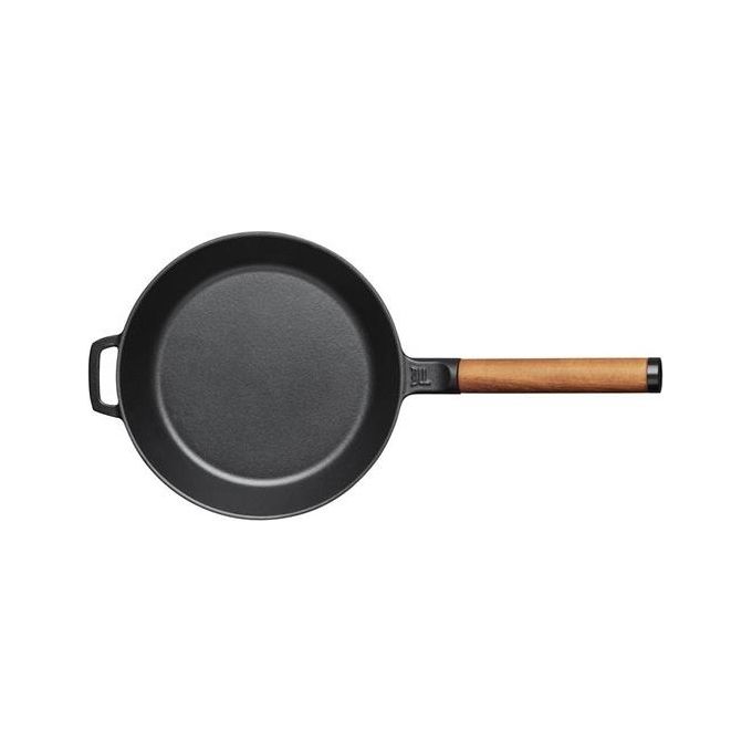 Fiskars 1026568 Norden Padella in ghisa di ferro 24 cm con manico rimovibile trattamento Thermium antiaderente naturale colore Nero