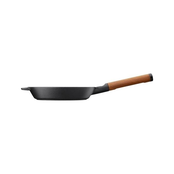 Fiskars 1026568 Norden Padella in ghisa di ferro 24 cm con manico rimovibile trattamento Thermium antiaderente naturale colore Nero