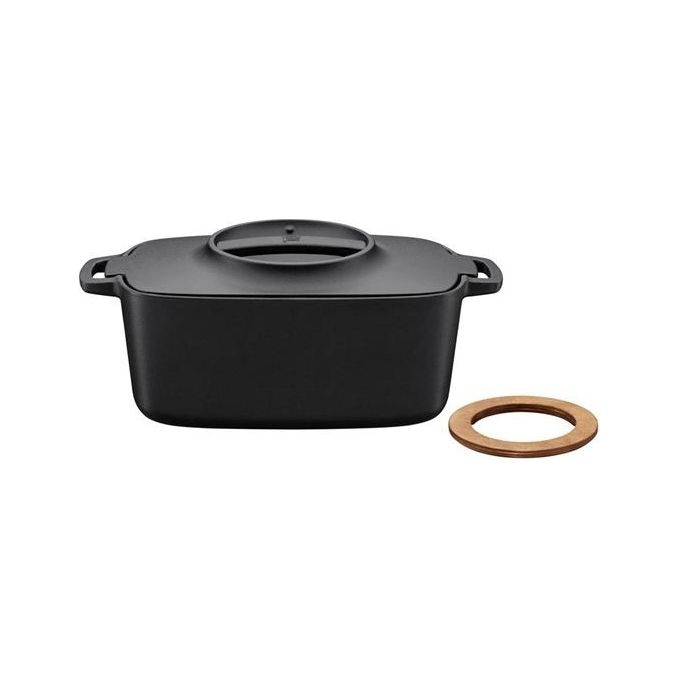 Fiskars 1026567 Norden Casseruola in Ghisa Smaltata con Rivestimento Antiaderente Thermium 5 L colore Nero