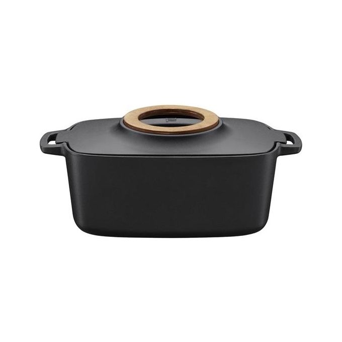 Fiskars 1026567 Norden Casseruola in Ghisa Smaltata con Rivestimento Antiaderente Thermium 5 L colore Nero