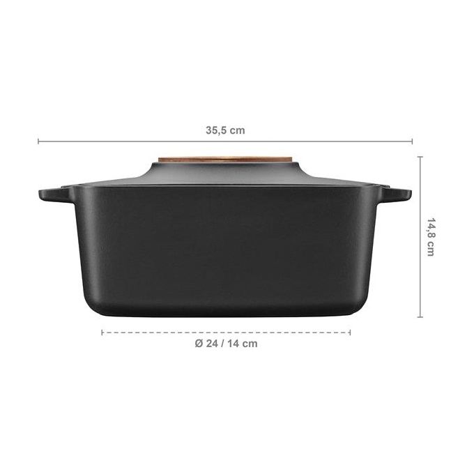 Fiskars 1026567 Norden Casseruola in Ghisa Smaltata con Rivestimento Antiaderente Thermium 5 L colore Nero