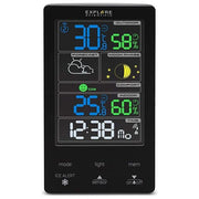 Explore Scientific WSC4009 Stazione Meteo Display Touch a Colori Previsioni Tempo Dual Alarm Fasi Lunari colore Nero