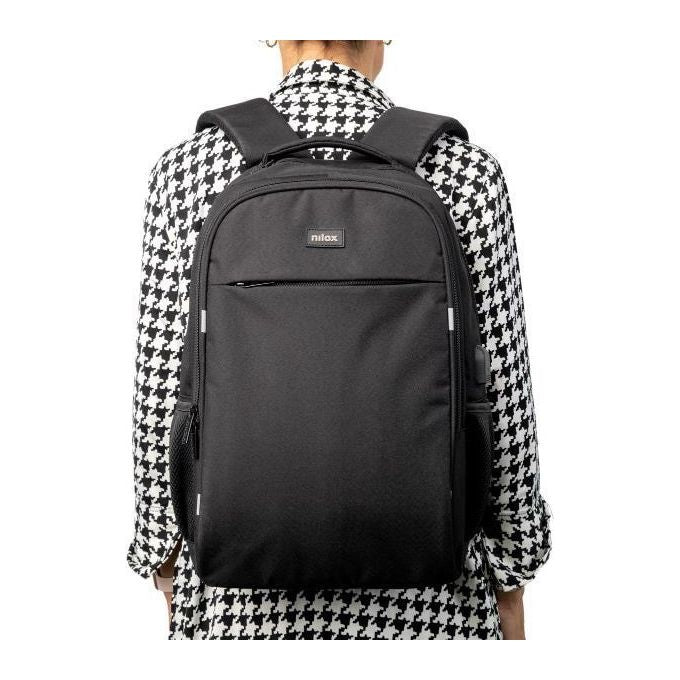 Nilox NXBK041 Zaino Porta Notebook 15.6'' Poliestere 5 Scomparti Schienale Rinforzato colore Nero