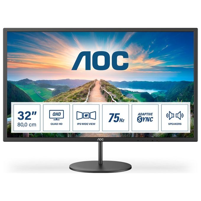 AOC Q32V4 Monitor PC 31.5'' IPS QHD 2560x1440 75Hz 4ms Adaptive Sync Altoparlanti colore Nero