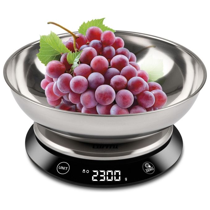 Girmi ps84 bilancia da cucina elettronica 5 kg con ciotola in acciaio inox nero