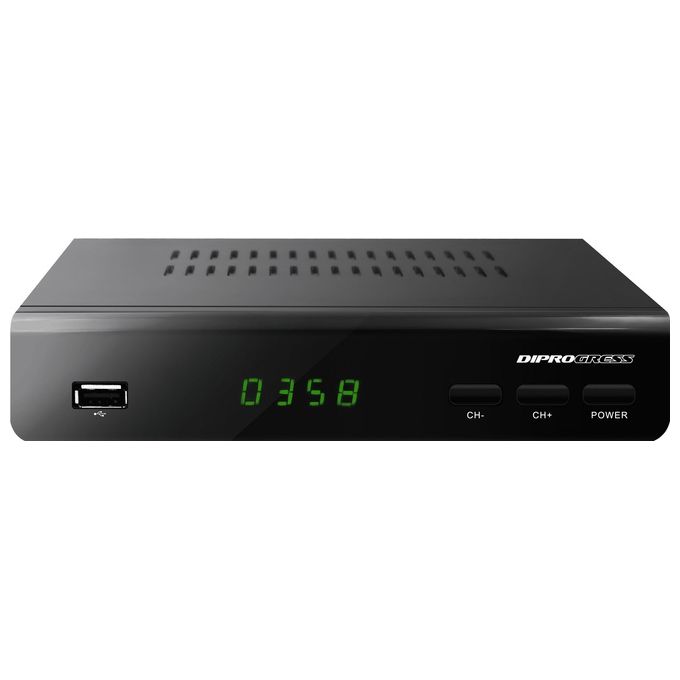 Diprogress DPT203HD Decoder Digitale Terrestre DVB-T2 HEVC H265 10bit Telecomando Universale 2 in 1 HDMI Scart colore Nero