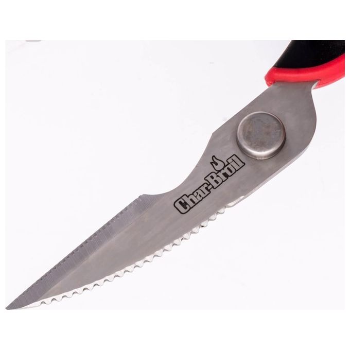 Char-Broil 140024 Forbici per Carne lame in acciaio inossidabile separabili apribottiglie lavabile in lavastoviglie colore Nero Rosso Acciaio