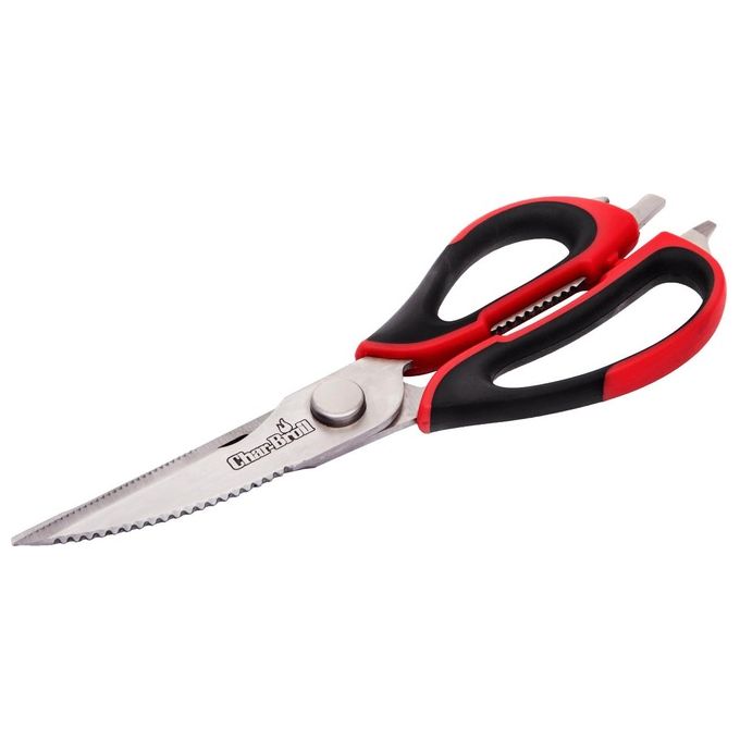 Char-Broil 140024 Forbici per Carne lame in acciaio inossidabile separabili apribottiglie lavabile in lavastoviglie colore Nero Rosso Acciaio
